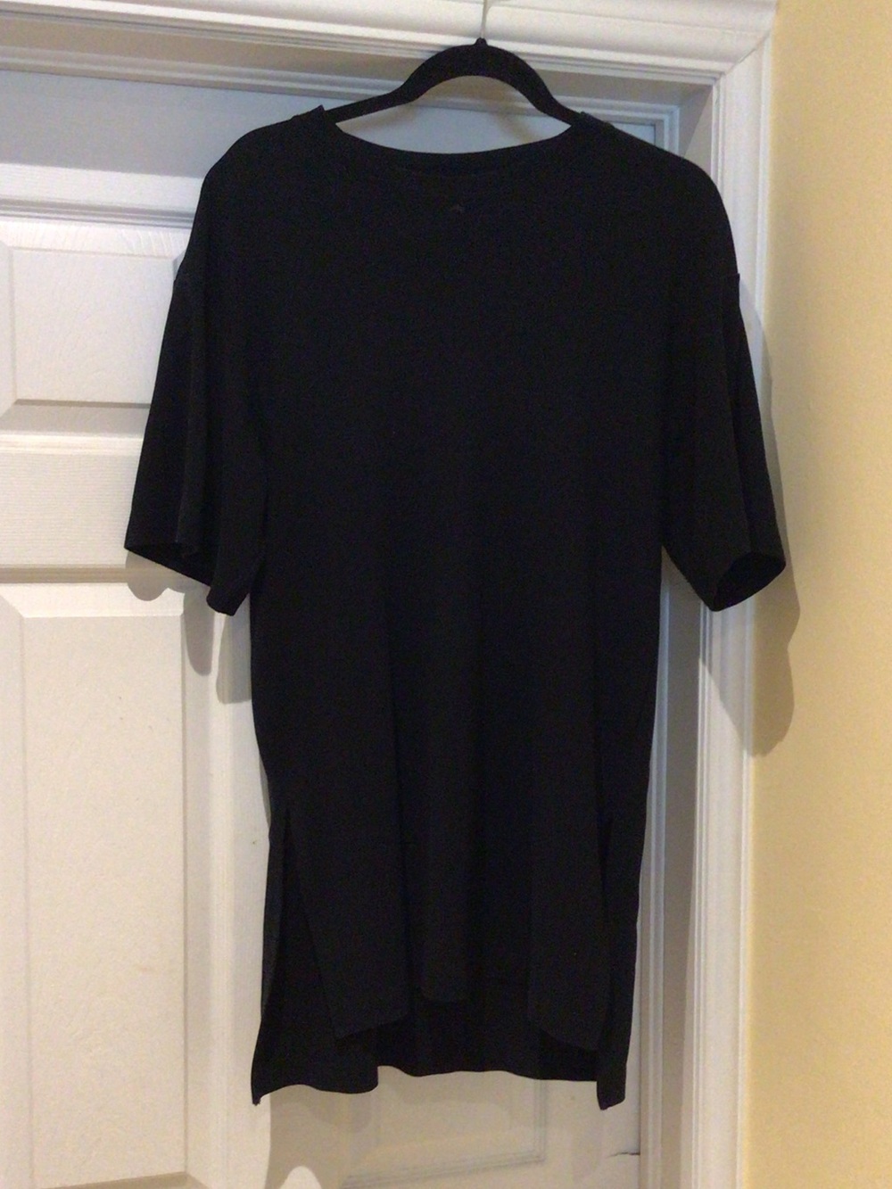 Weekday High Low Scandinavian Black Short Sleeve Tunic Top